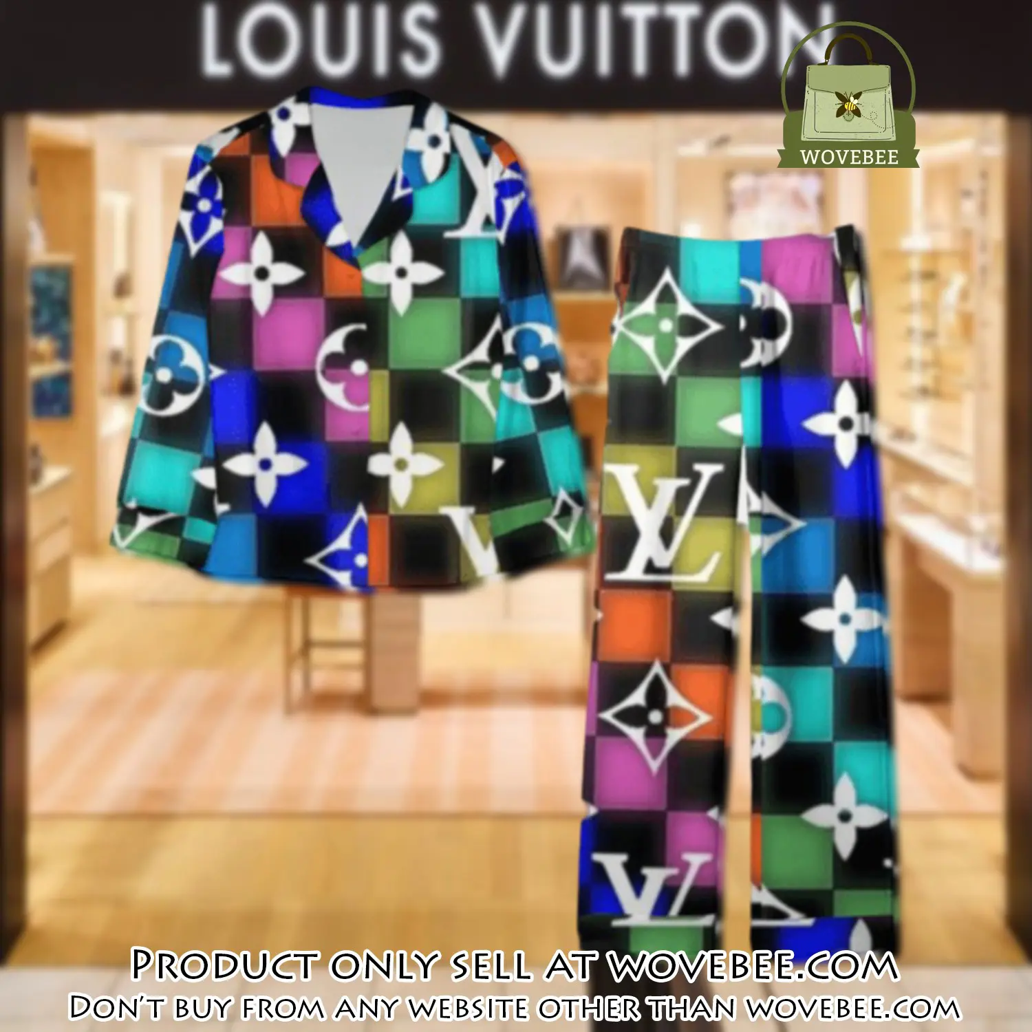 Trending luxury lv satin pajama set pjs1077 wvb1344261